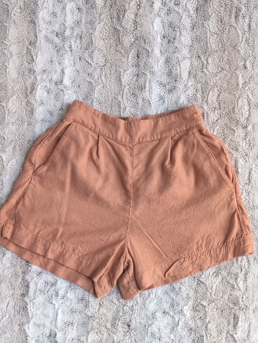 Abercrombie Woven High Rise Linen Blend Shorts